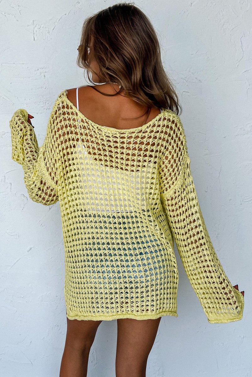 Lacey Crochet Tunic Sweater - Klazzi Fashion Boutique