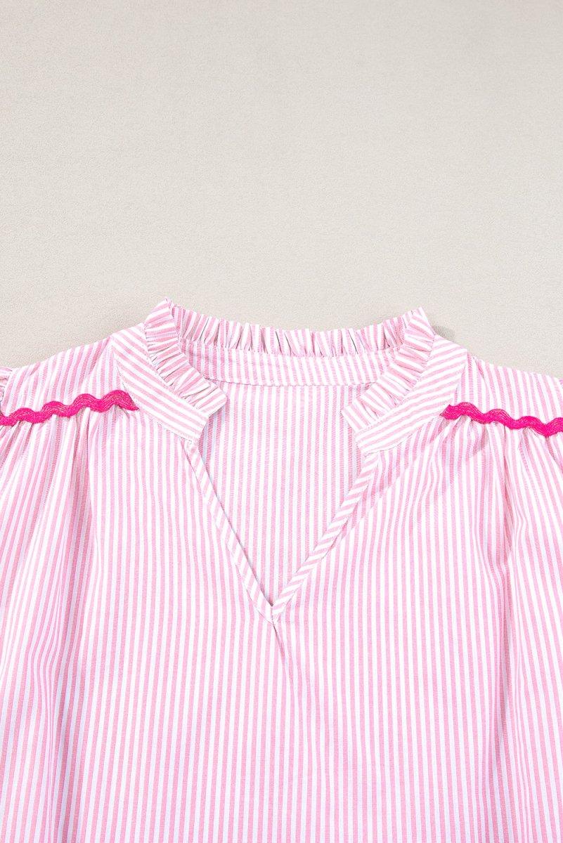 Layla Striped Zig Zag Blouse - Klazzi Fashion Boutique