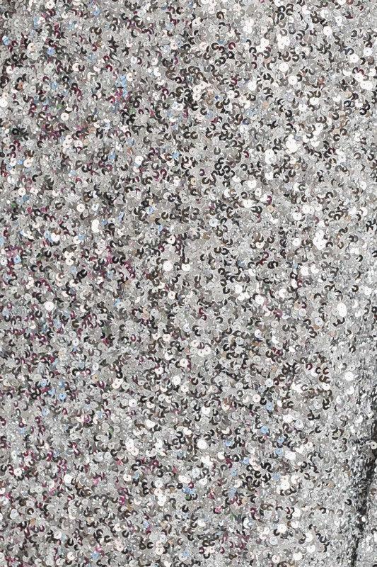 Layne Silver Sparkle Sequin Mini Dress - Klazzi Fashion Boutique