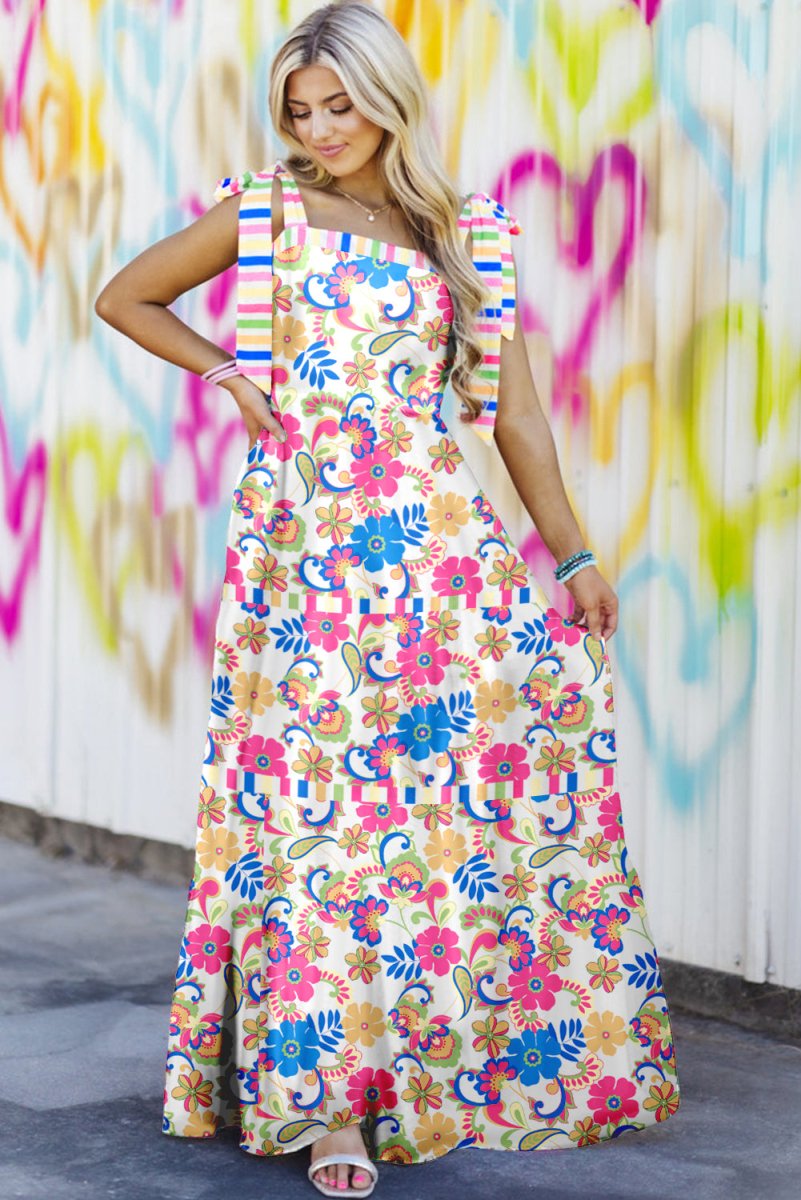 Lena Multi Floral Maxi Dress - Klazzi Fashion Boutique