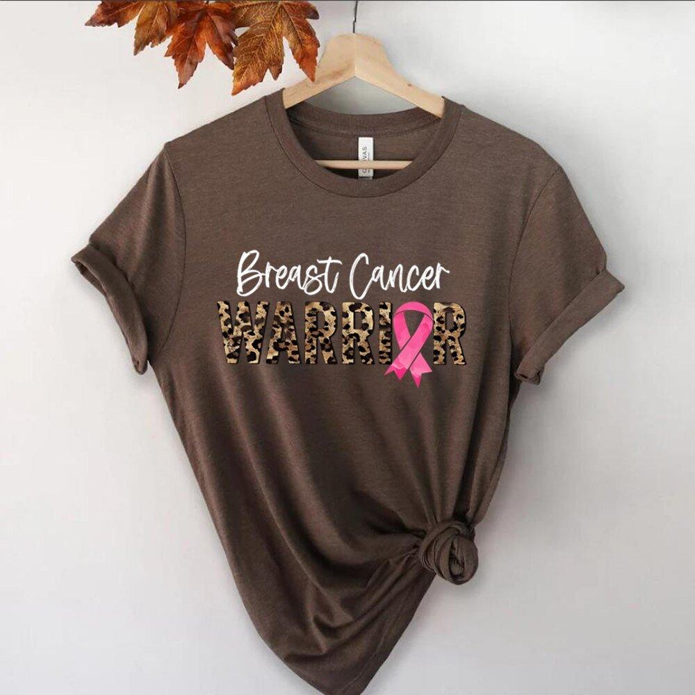 Leopard Warrior Breast Cancer T Shirt - Klazzi Fashion Boutique