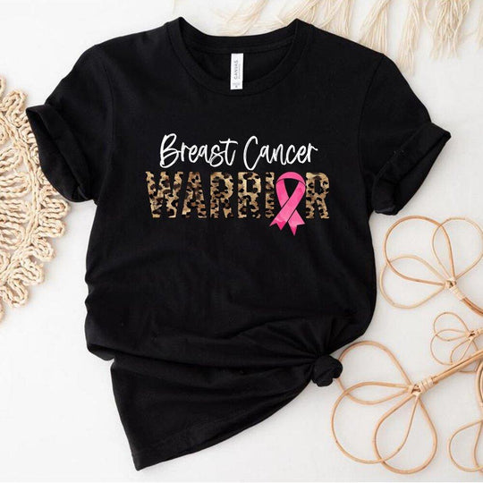 Leopard Warrior Breast Cancer T Shirt - Klazzi Fashion Boutique