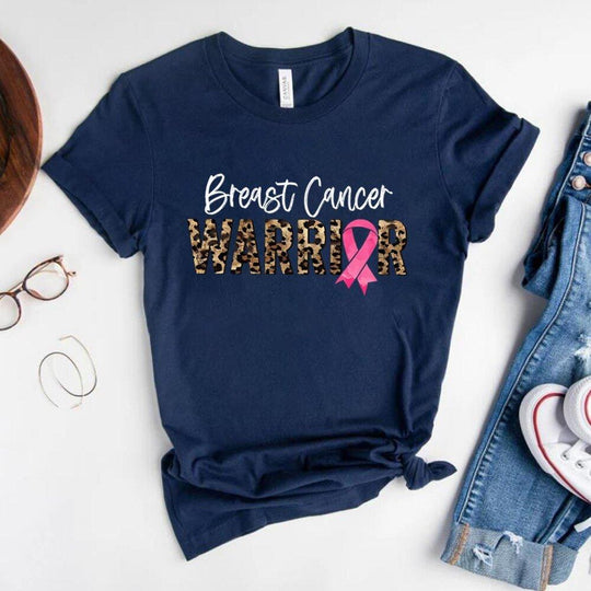 Leopard Warrior Breast Cancer T Shirt - Klazzi Fashion Boutique