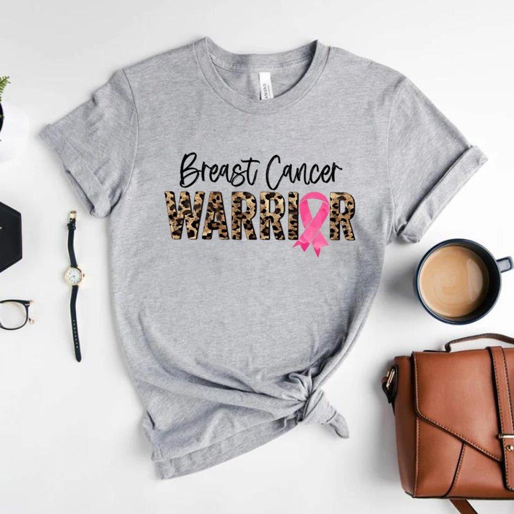 Leopard Warrior Breast Cancer T Shirt - Klazzi Fashion Boutique