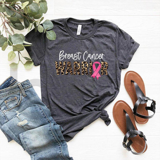 Leopard Warrior Breast Cancer T Shirt - Klazzi Fashion Boutique