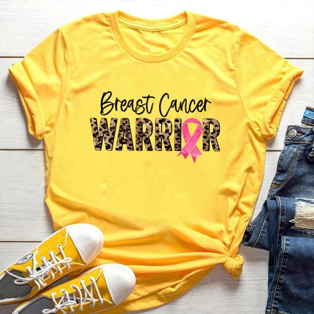 Leopard Warrior Breast Cancer T Shirt - Klazzi Fashion Boutique