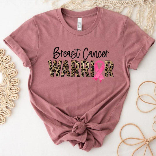 Leopard Warrior Breast Cancer T Shirt - Klazzi Fashion Boutique