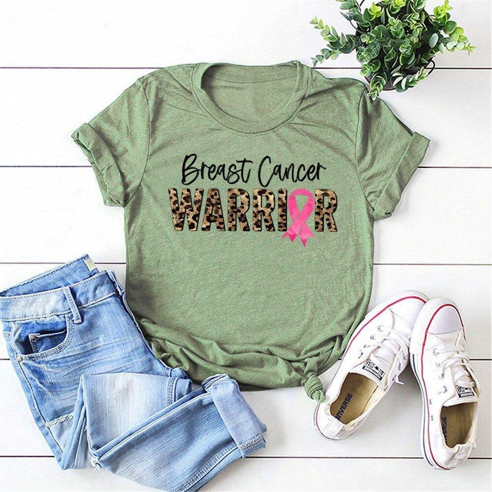 Leopard Warrior Breast Cancer T Shirt - Klazzi Fashion Boutique