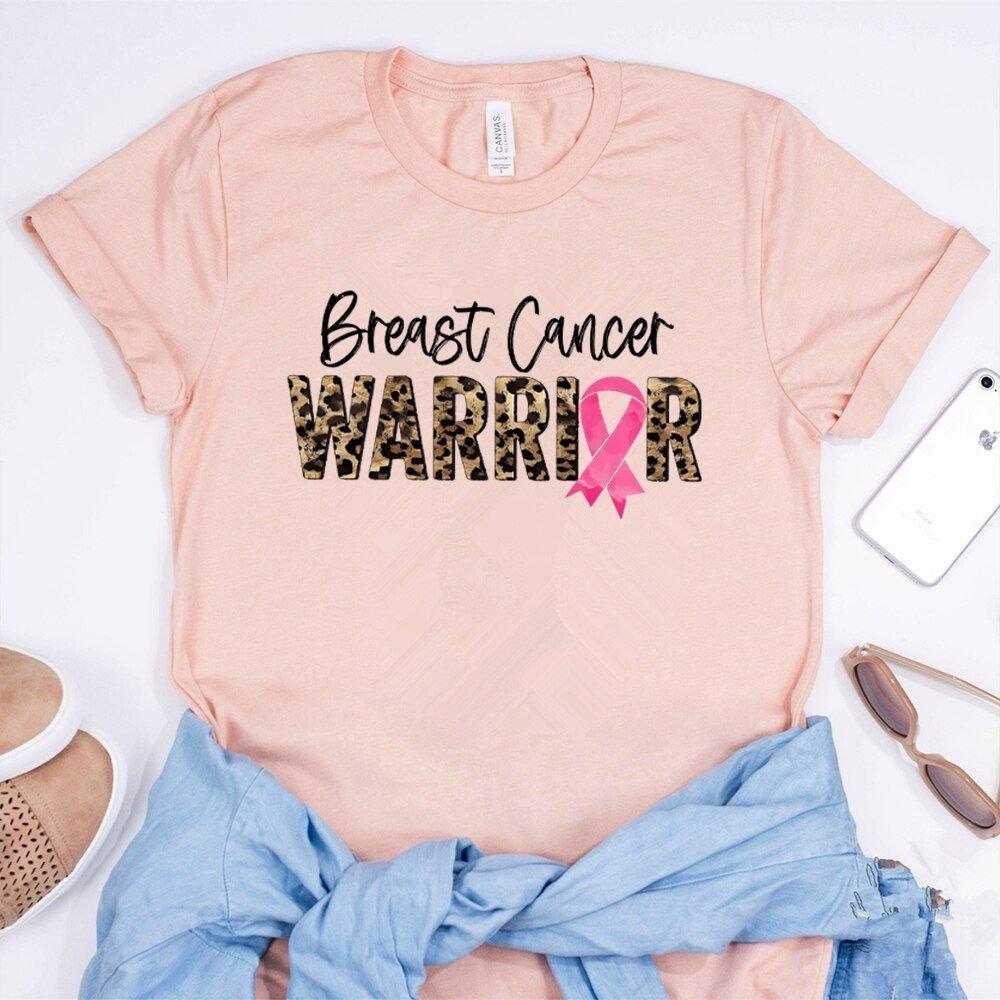 Leopard Warrior Breast Cancer T Shirt - Klazzi Fashion Boutique