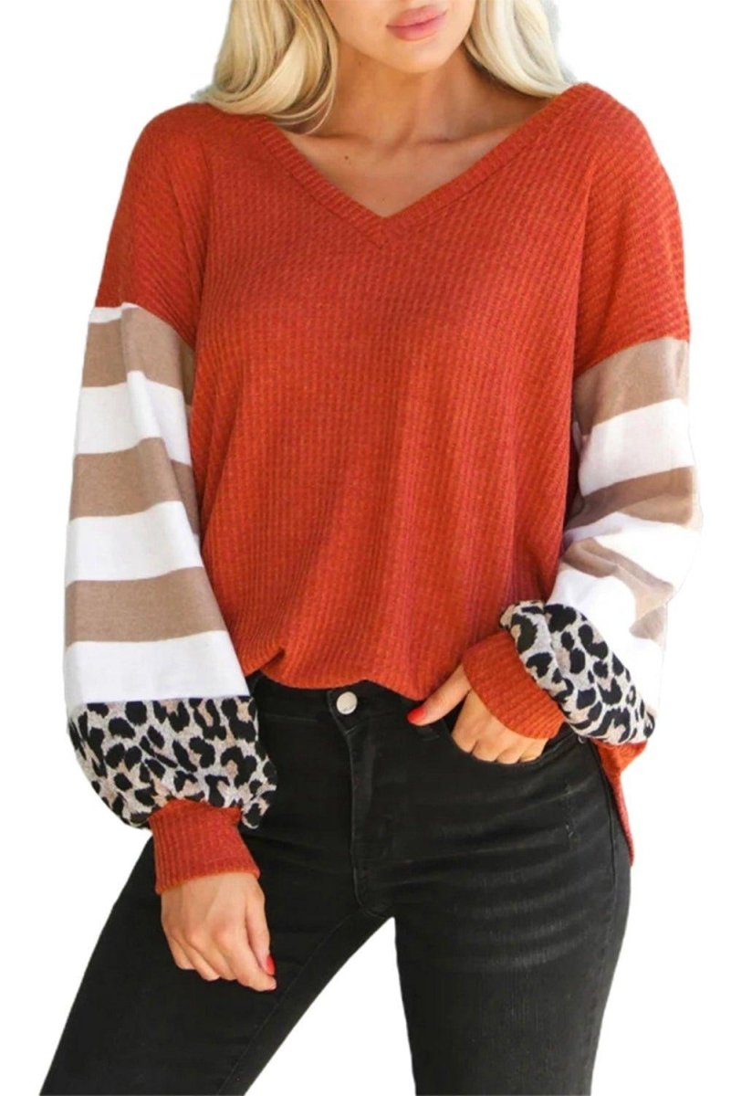 Leopards and Stripes Sweater - Klazzi Fashion Boutique