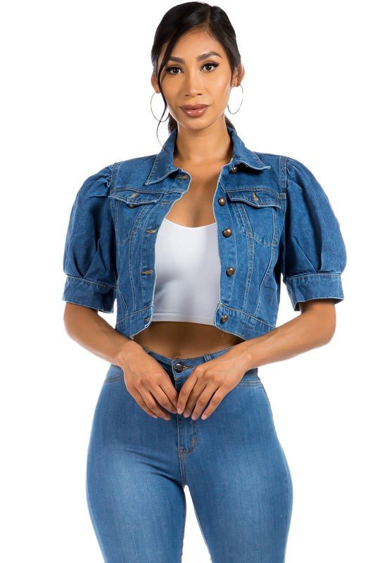 Lilli Denim Cropped Jacket - Klazzi Fashion Boutique