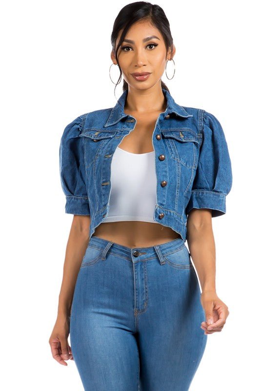 Lilli Denim Cropped Jacket - Klazzi Fashion Boutique