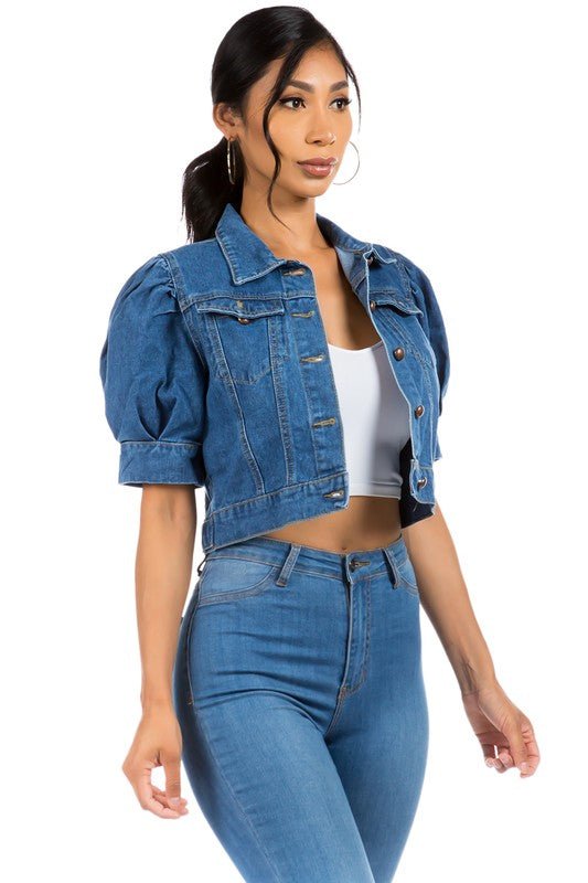 Lilli Denim Cropped Jacket - Klazzi Fashion Boutique