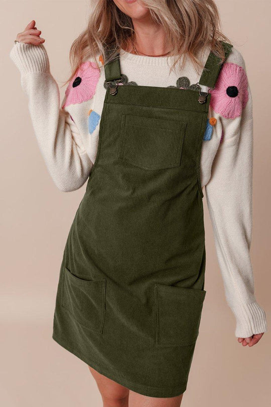 Lillie Corduroy Overall Dress - Klazzi Fashion Boutique