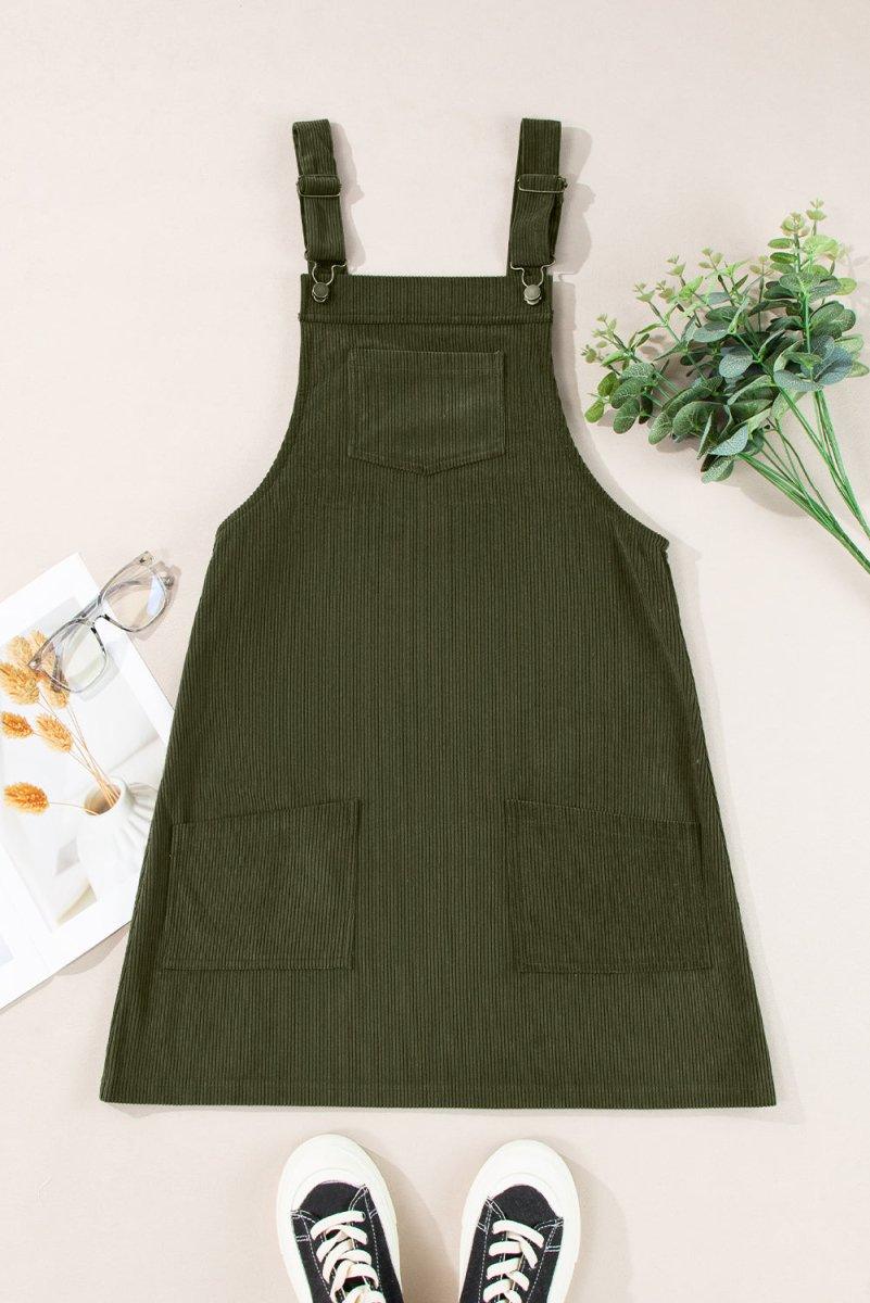 Lillie Corduroy Overall Dress - Klazzi Fashion Boutique