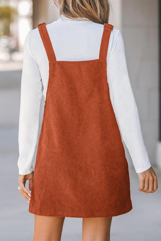 Lillie Corduroy Overall Dress - Klazzi Fashion Boutique