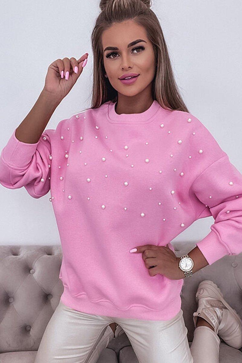 Lisa Pink Pearl Sweater - Klazzi Fashion Boutique