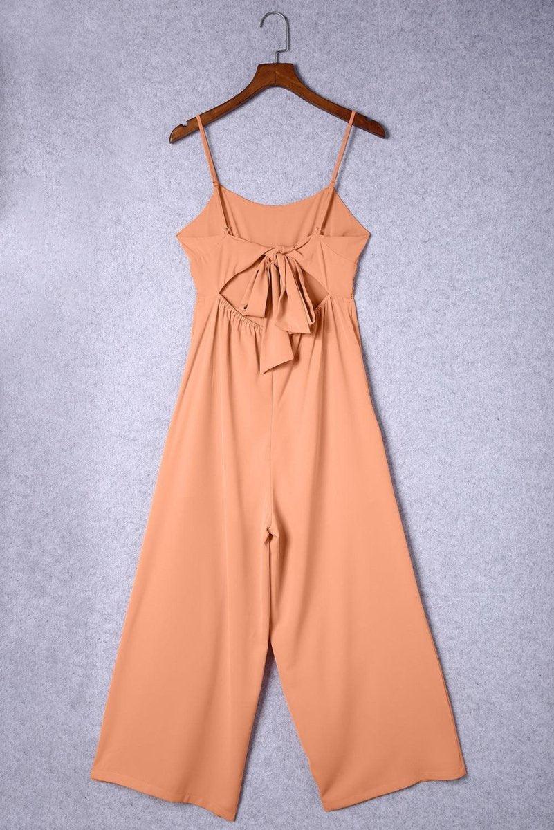 Lizzy Backless Knot Wide - Leg Jumpsuit - Klazzi Fashion Boutique