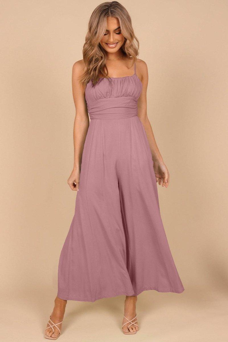 Lizzy Backless Knot Wide - Leg Jumpsuit - Klazzi Fashion Boutique