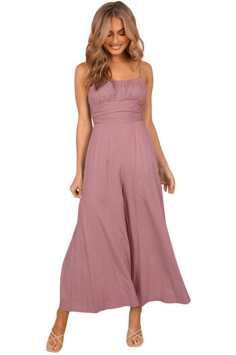 Lizzy Backless Knot Wide - Leg Jumpsuit - Klazzi Fashion Boutique