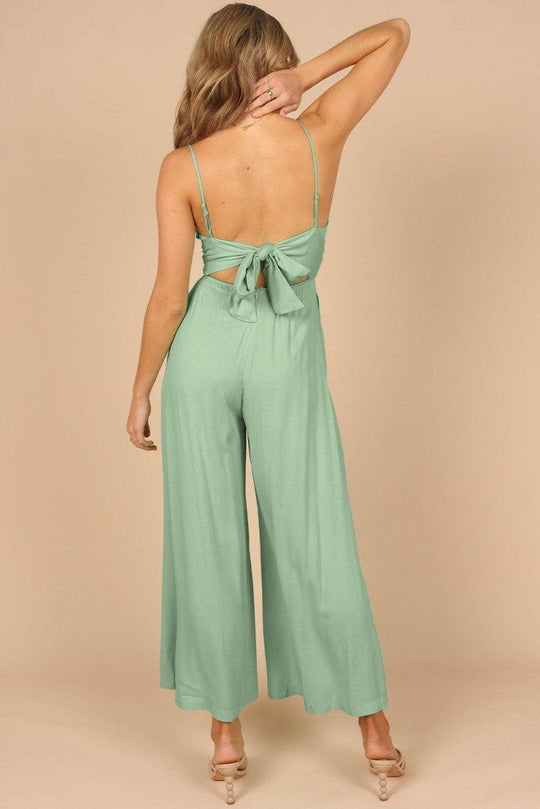 Lizzy Backless Knot Wide - Leg Jumpsuit - Klazzi Fashion Boutique