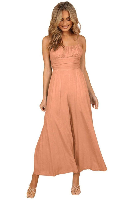 Lizzy Backless Knot Wide - Leg Jumpsuit - Klazzi Fashion Boutique