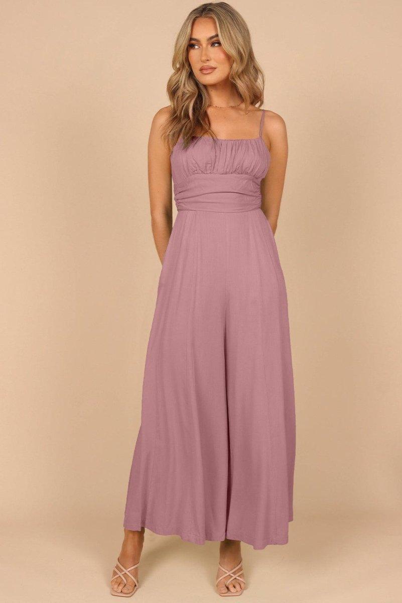 Lizzy Backless Knot Wide - Leg Jumpsuit - Klazzi Fashion Boutique