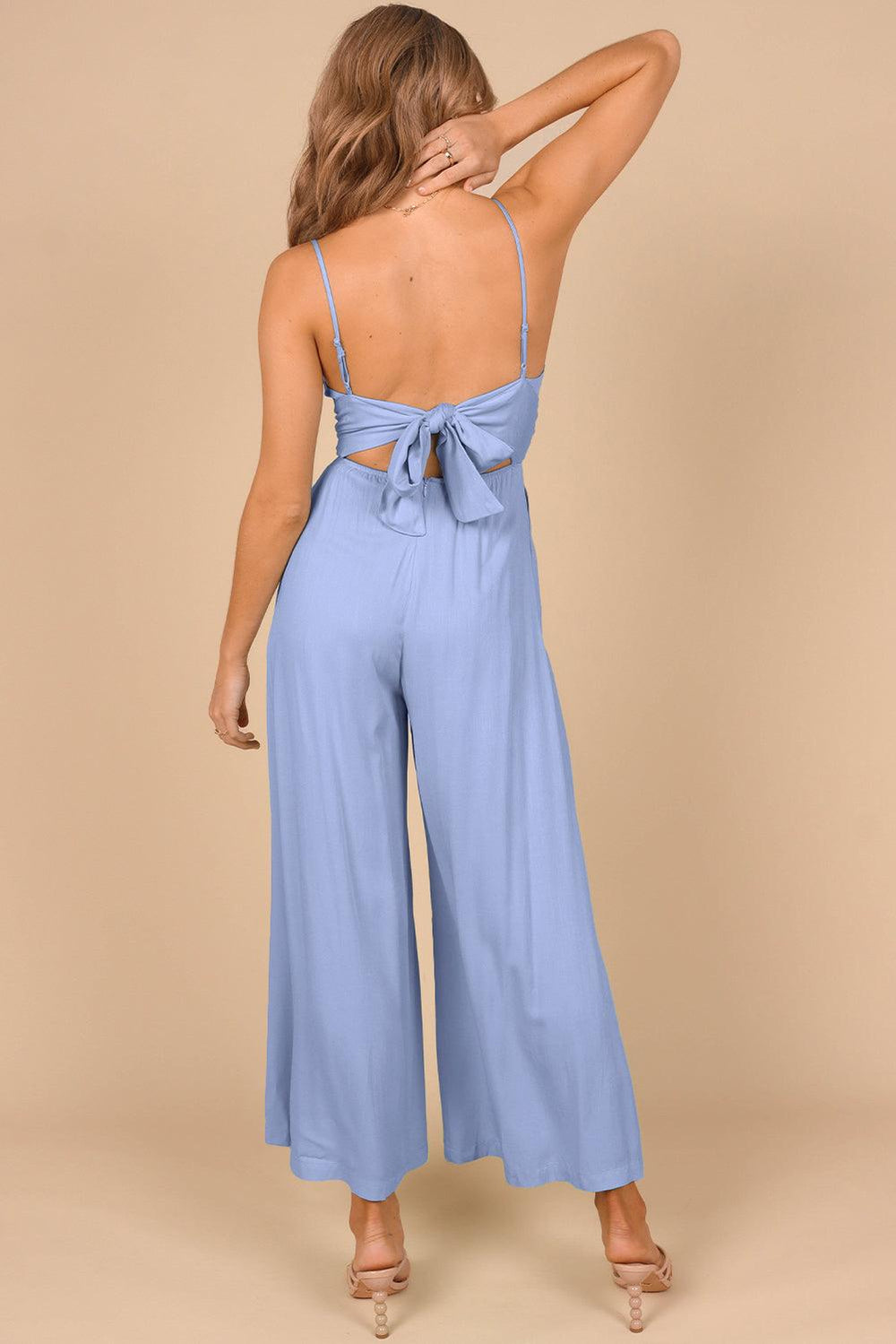 Lizzy Backless Knot Wide-Leg Jumpsuit