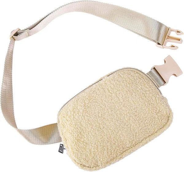 Lola Boucle Sherpa Sling/Belt Bag - Klazzi Fashion Boutique