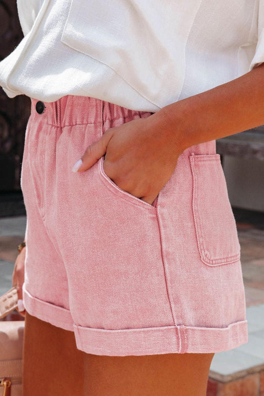 Lola Vintage Washed High Waist Denim Shorts