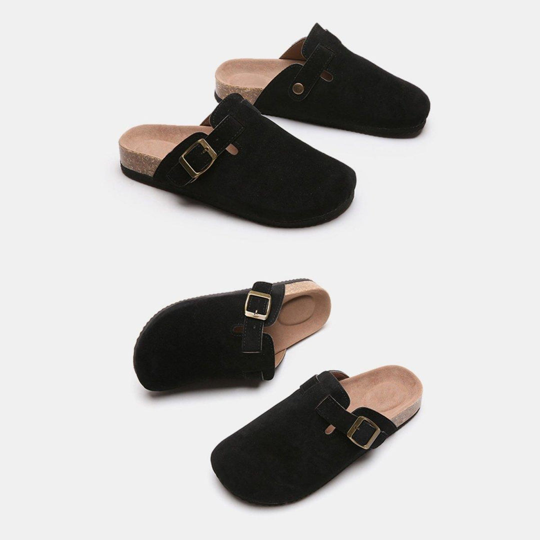 London Suede Buckle Slide - Klazzi Fashion Boutique