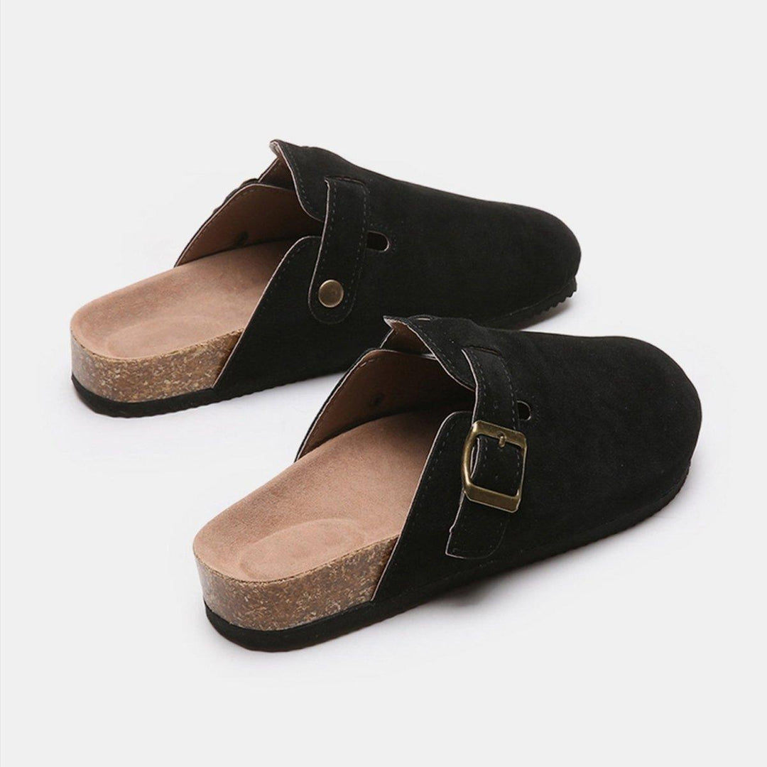 London Suede Buckle Slide - Klazzi Fashion Boutique