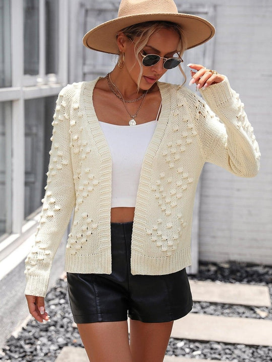 Long Sleeve Ribbed Cardigan - Klazzi Fashion Boutique