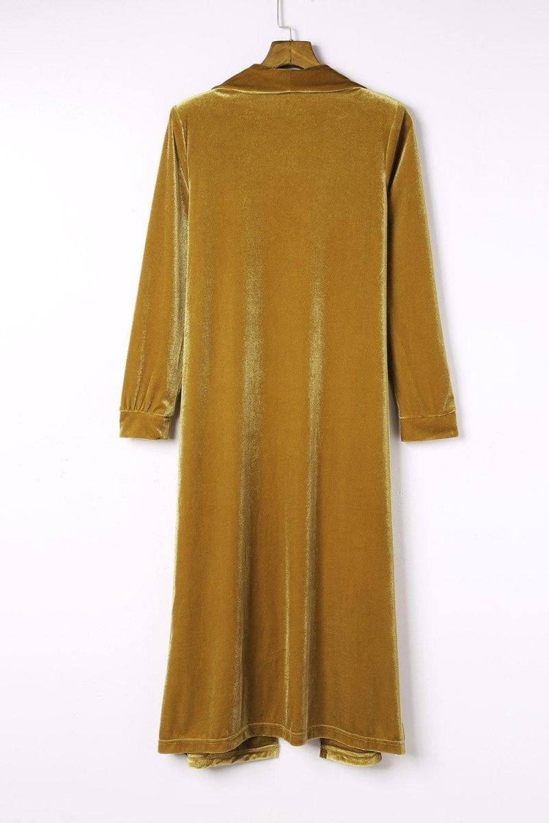 Long Velvet Open Duster - Klazzi Fashion Boutique