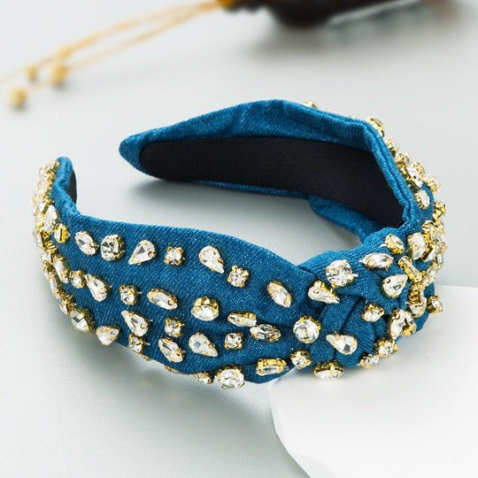 Luxury Velvet Rhinestone Knot Hairband - Klazzi Fashion Boutique