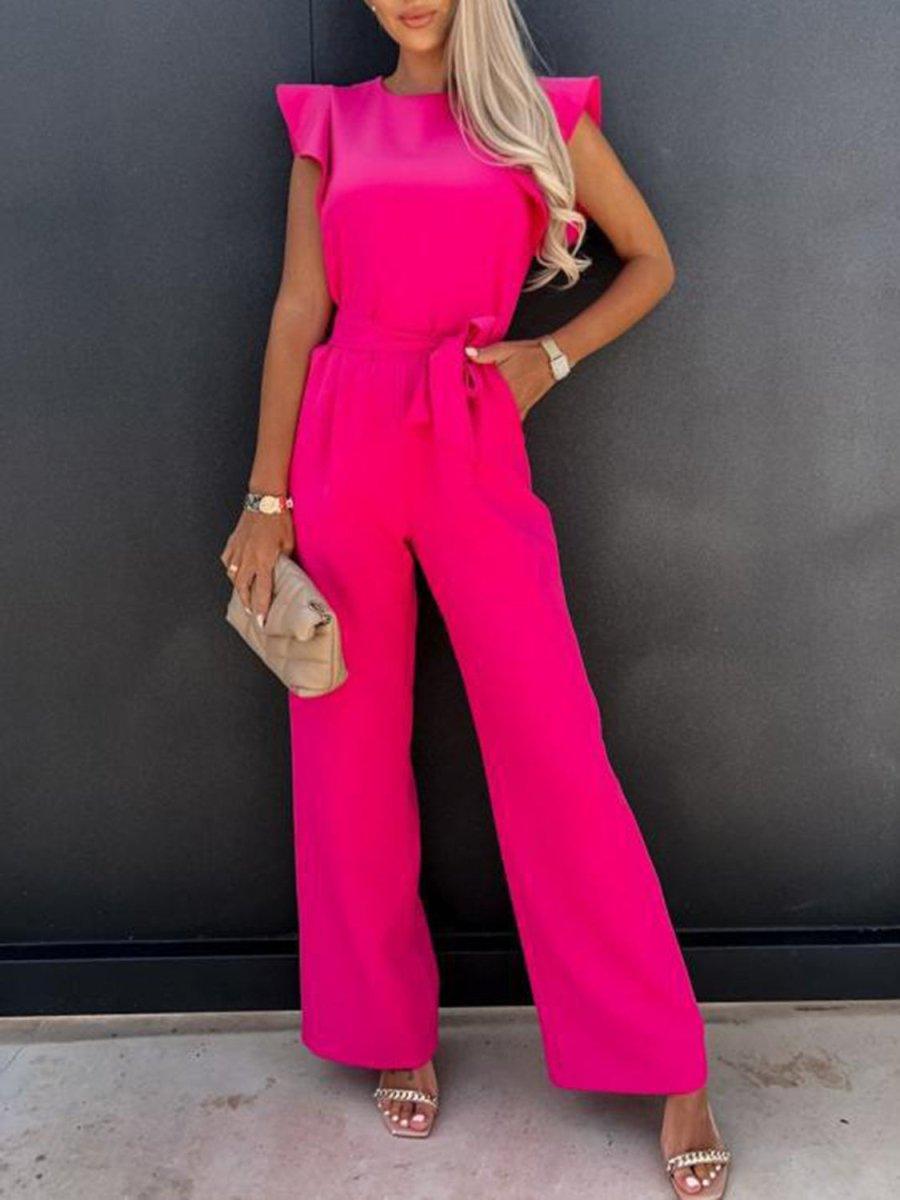 Marlene Ruffled Cap Sleeve Jumpsuit - Klazzi Fashion Boutique