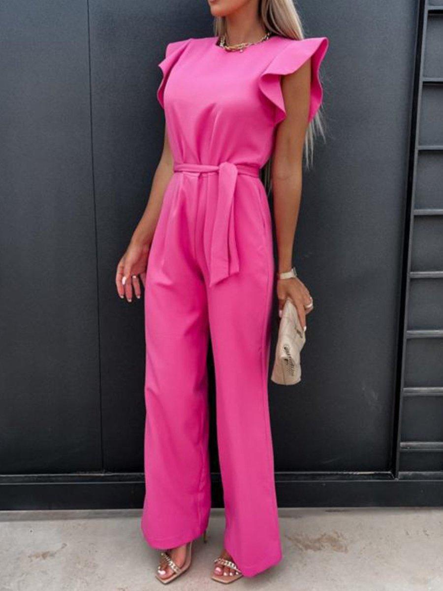 Marlene Ruffled Cap Sleeve Jumpsuit - Klazzi Fashion Boutique