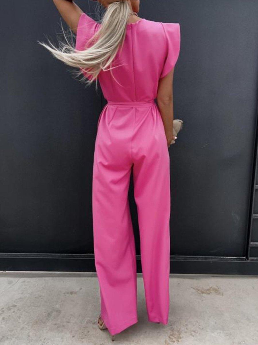 Marlene Ruffled Cap Sleeve Jumpsuit - Klazzi Fashion Boutique