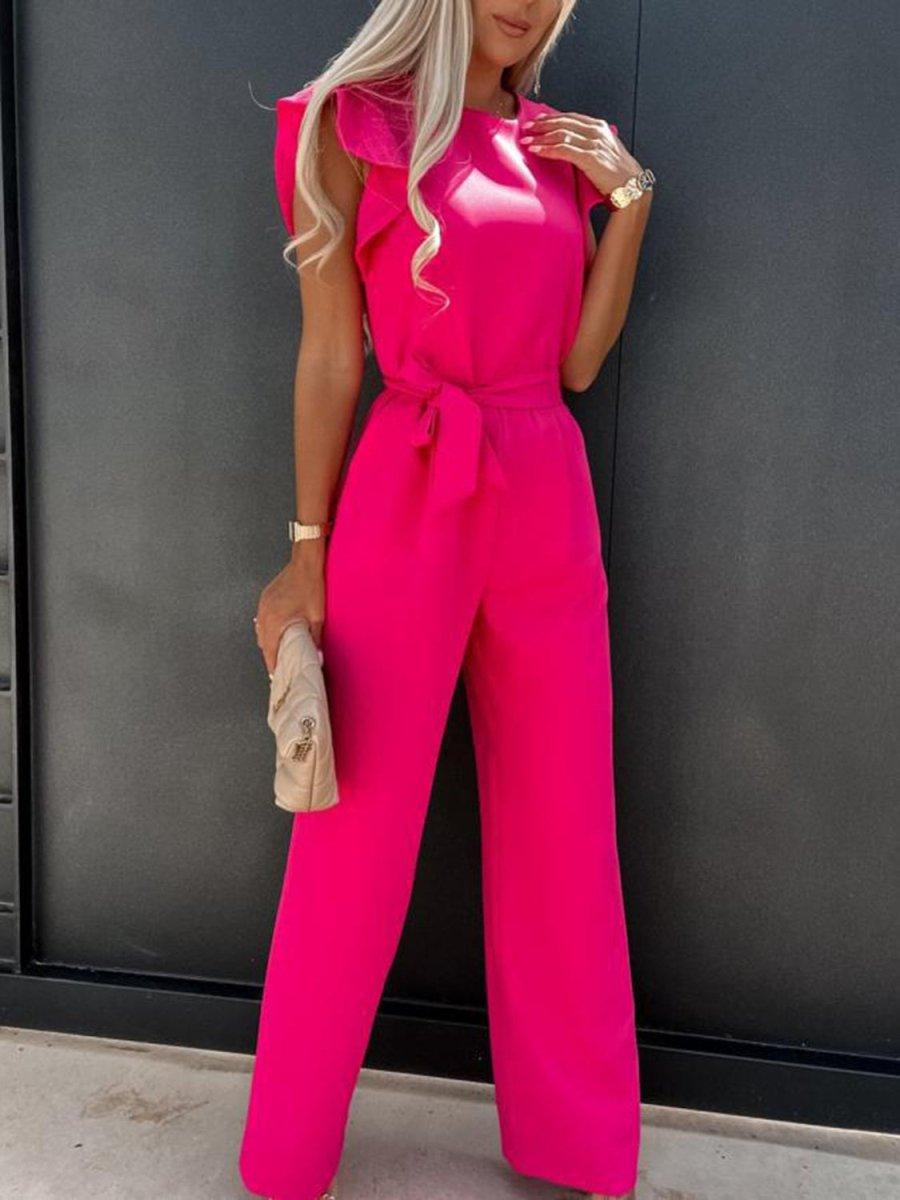 Marlene Ruffled Cap Sleeve Jumpsuit - Klazzi Fashion Boutique