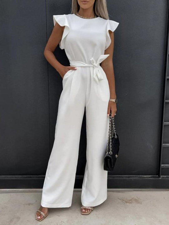 Marlene Ruffled Cap Sleeve Jumpsuit - Klazzi Fashion Boutique