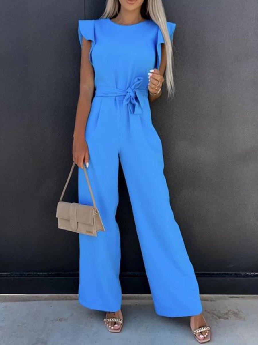 Marlene Ruffled Cap Sleeve Jumpsuit - Klazzi Fashion Boutique