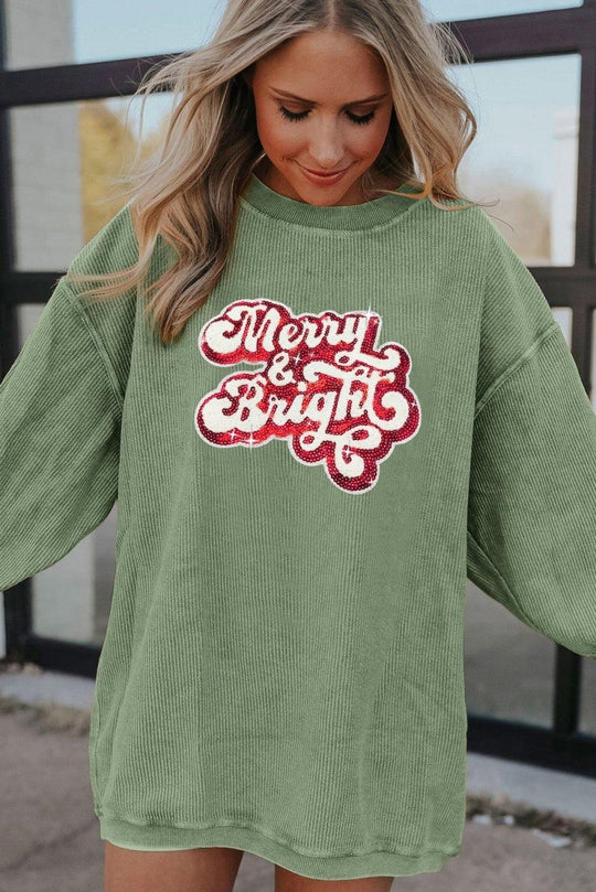 Merry & Bright Sequin Sweatshirt - Klazzi Fashion Boutique