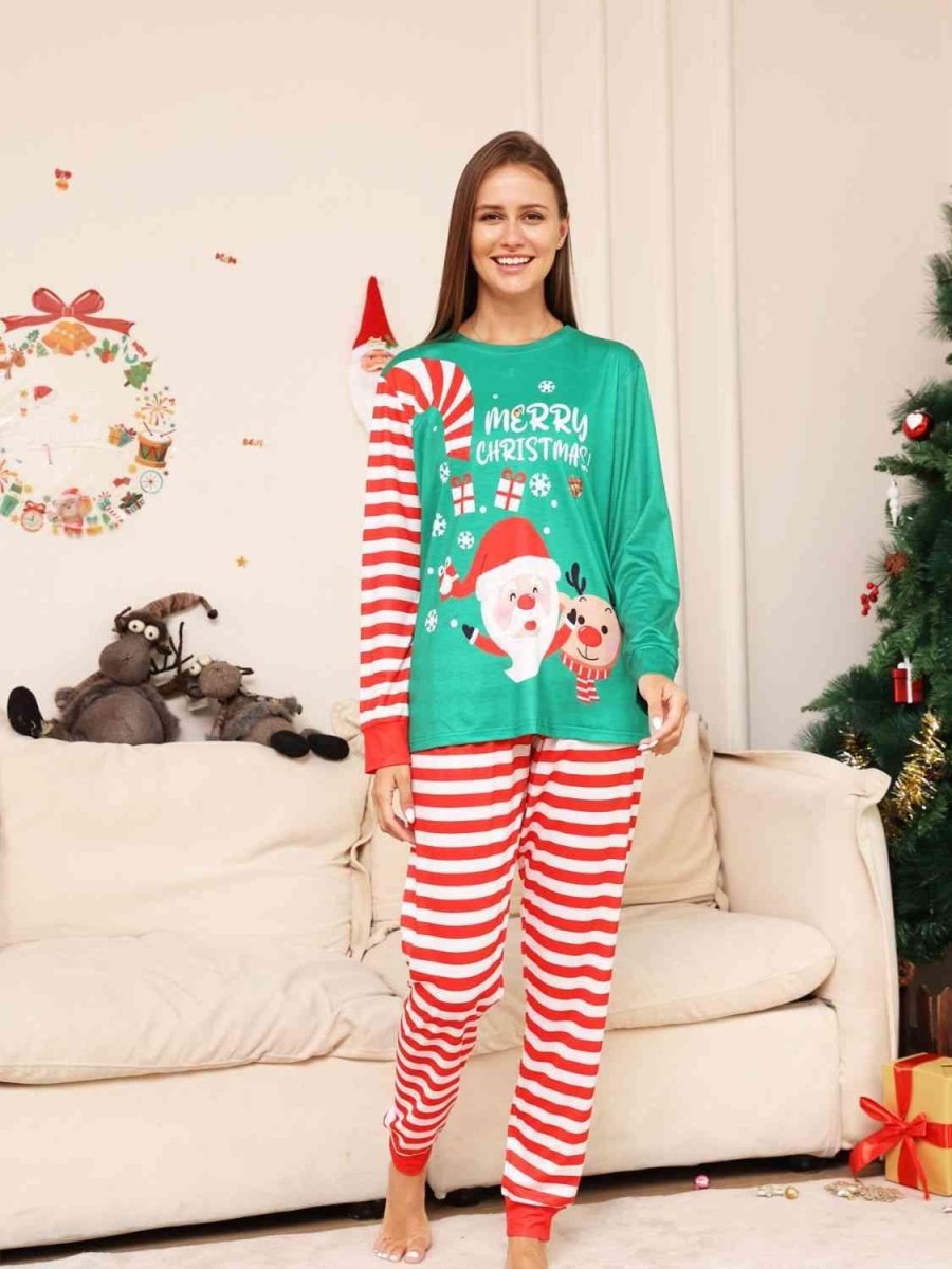 MERRY CHRISTMAS Santa and Reindeer Lounge Set - Klazzi Fashion Boutique