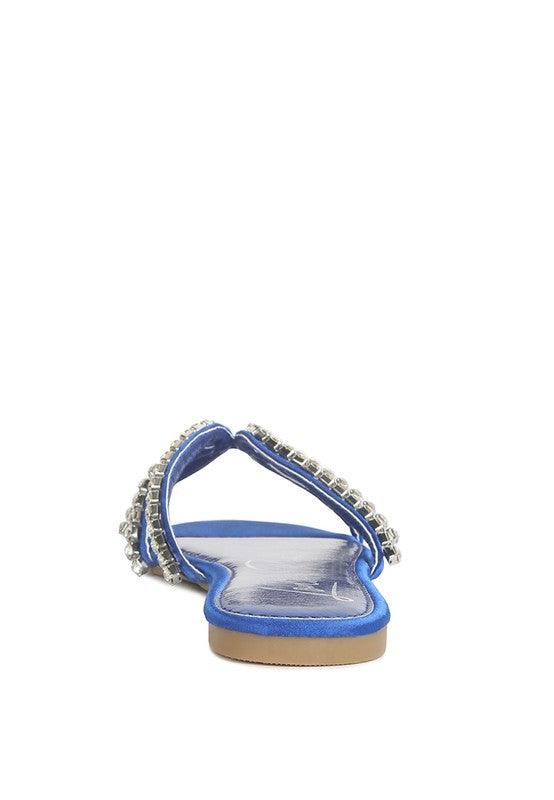 Mezzie Dimante Strap Flat Sandals - Klazzi Fashion Boutique