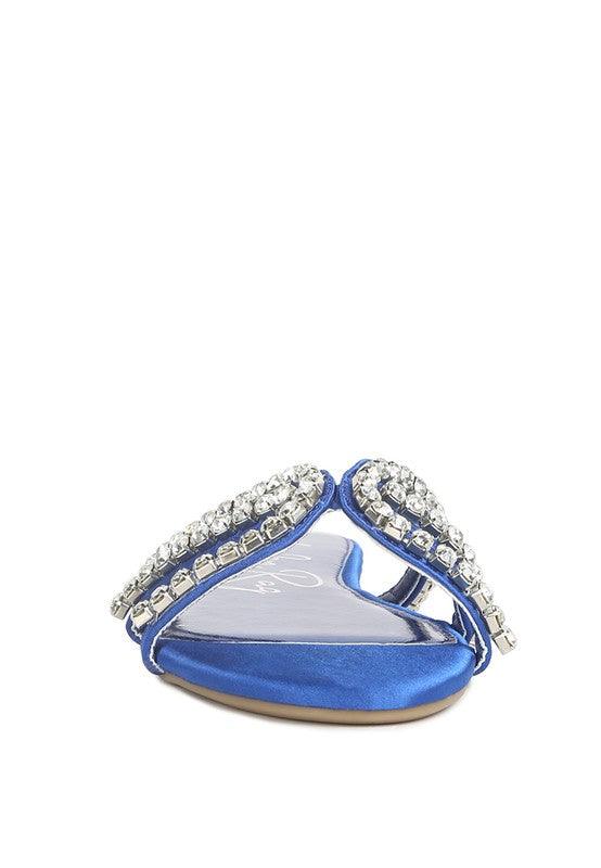 Mezzie Dimante Strap Flat Sandals - Klazzi Fashion Boutique