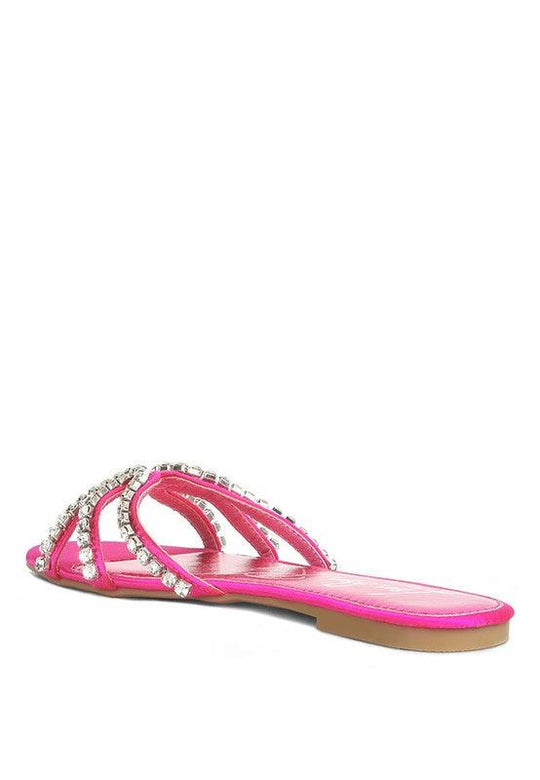 Mezzie Dimante Strap Flat Sandals - Klazzi Fashion Boutique