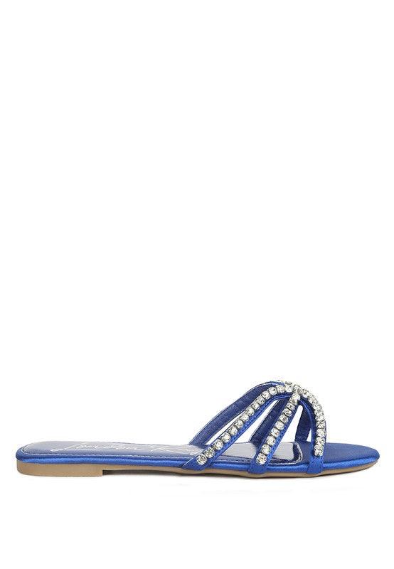 Mezzie Dimante Strap Flat Sandals - Klazzi Fashion Boutique