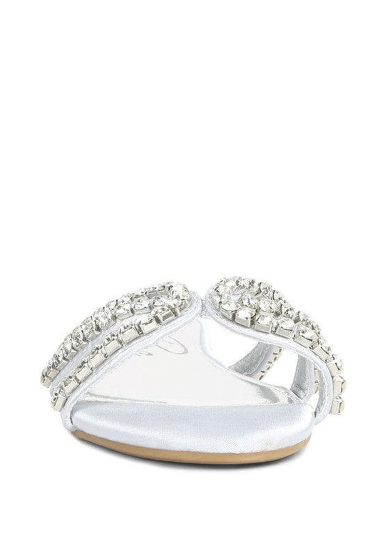 Mezzie Dimante Strap Flat Sandals - Klazzi Fashion Boutique