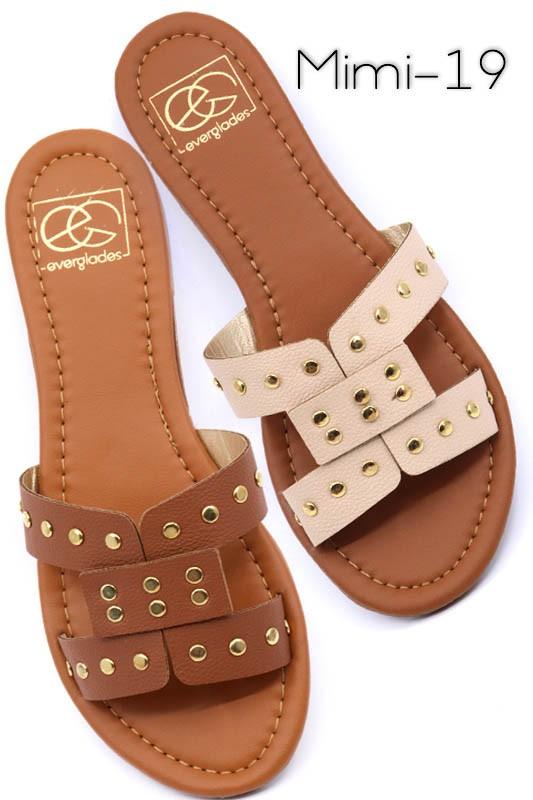 Mimi Rivet Stud Slide Sandals - Klazzi Fashion Boutique