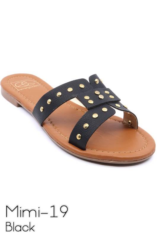 Mimi Rivet Stud Slide Sandals - Klazzi Fashion Boutique